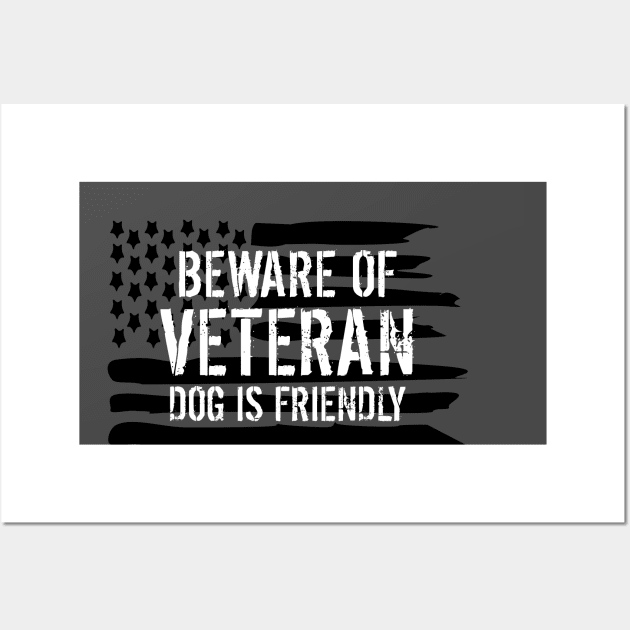 Beware of Veteran PTSD Service Dog Wall Art by LaurenElin